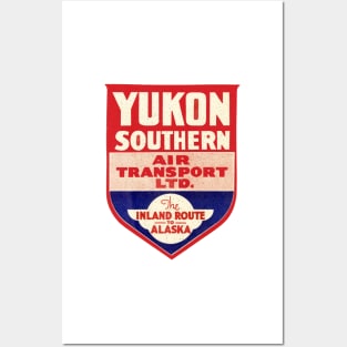 Yukon Southern Alaska Vintage Airlines Air Transport Luggage Bumper Posters and Art